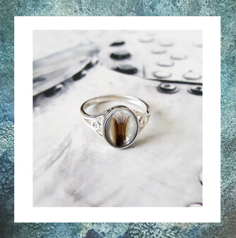 haarring-ring met haarlok-ring zilver voor as-damesring voor as
