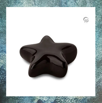 ster-sterretje-urn-keramiek-keepsake-FPU 062-zwart-glanzend